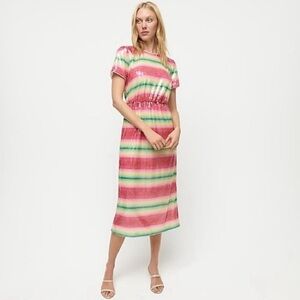 J.Crew Midi Rainbow Stripe Sequin Dress Size 2